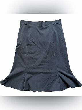 Tall large classic Black Flared Trumpet Skirt Harve Benard knee length size 14
